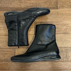 Black Leather Ankle Boots